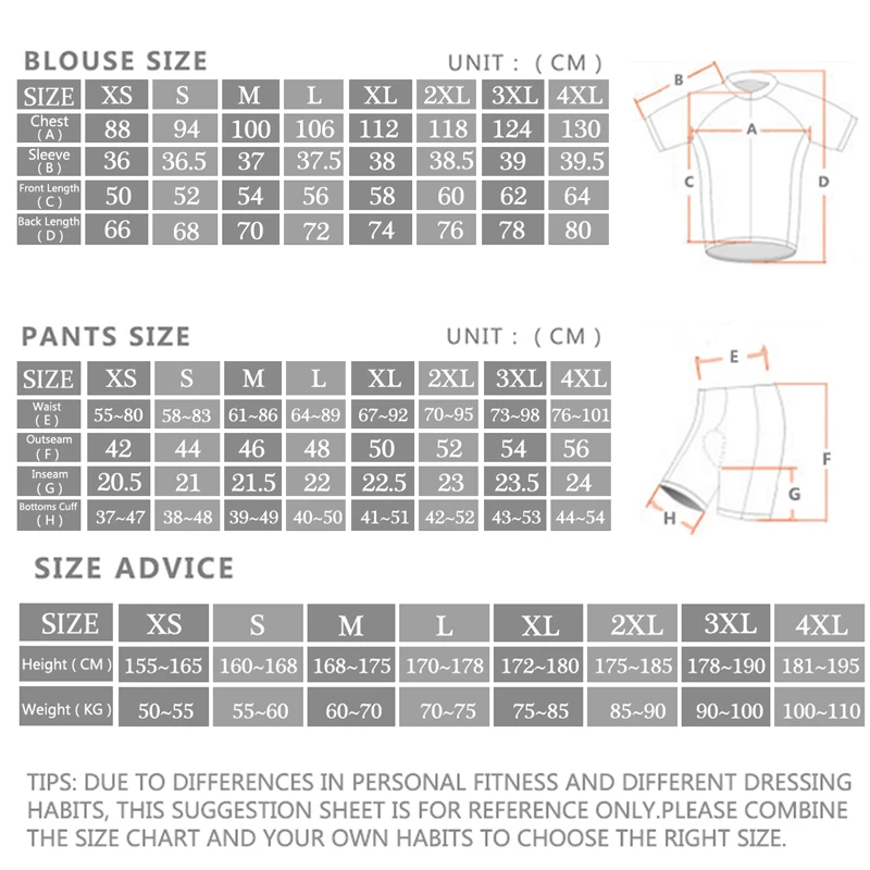 Conjuntos de Jersey de Ciclism - Cycling Bib Shorts reseña y precio
